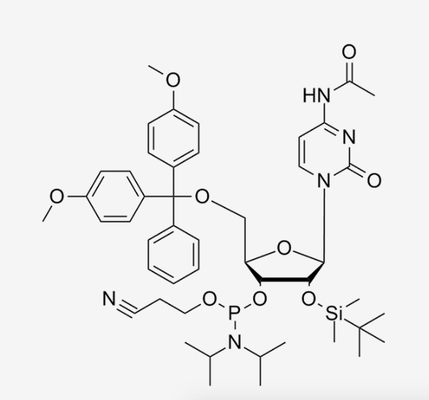 N4-Ac-5'-O--2'-O-TBDMS-C-CE a modifié des nucléotides C.A.-rC Phosphoramidite C47H64N5O9PSi CAS 121058-88-6