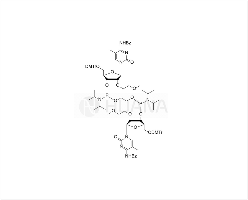 Éthane-1,2-di(5'-O-DMTr-2'-O-MOE-5-Me-rC(Bz)-3'-oxy) bis ((diisopropylphosphoramidite)